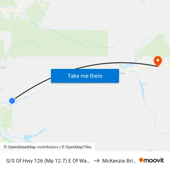 S/S Of Hwy 126 (Mp 12.7) E Of Walterville to McKenzie Bridge map