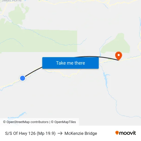 S/S Of Hwy 126 (Mp 19.9) to McKenzie Bridge map