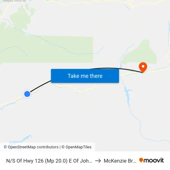 N/S Of Hwy 126 (Mp 20.0) E Of Johnson Crk to McKenzie Bridge map