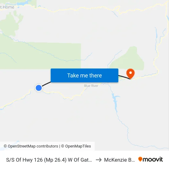 S/S Of Hwy 126 (Mp 26.4) W Of Gate Creek Rd to McKenzie Bridge map