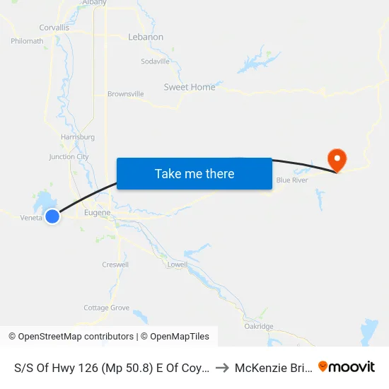 S/S Of Hwy 126 (Mp 50.8) E Of Coyote Crk to McKenzie Bridge map