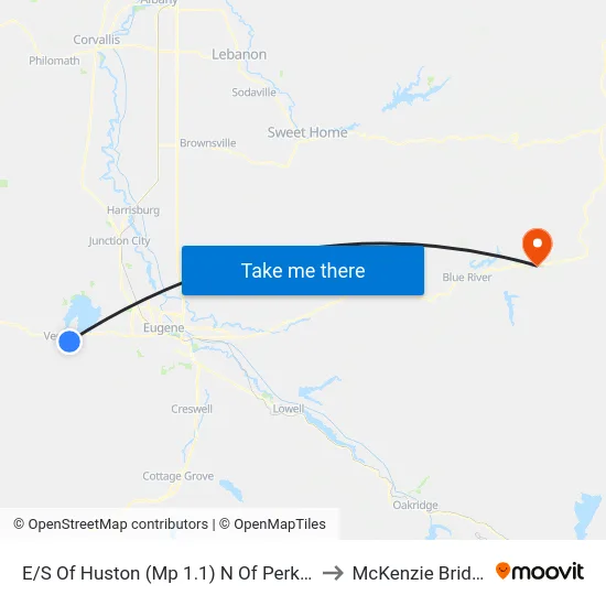 E/S Of Huston (Mp 1.1) N Of Perkins to McKenzie Bridge map