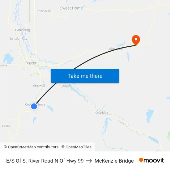 E/S Of S. River Road N Of Hwy 99 to McKenzie Bridge map
