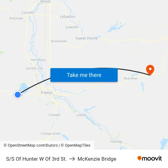 S/S Of Hunter W Of 3rd St. to McKenzie Bridge map