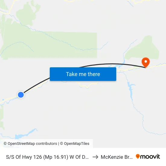 S/S Of Hwy 126 (Mp 16.91) W Of Dw 41404 to McKenzie Bridge map