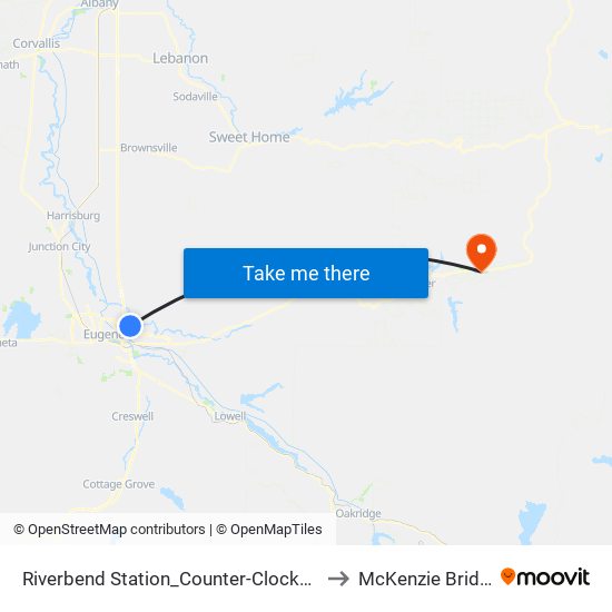 Riverbend Station_Counter-Clockwise to McKenzie Bridge map