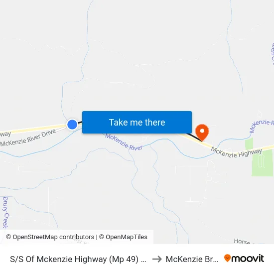 S/S Of Mckenzie Highway (Mp 49) E Of Dw to McKenzie Bridge map
