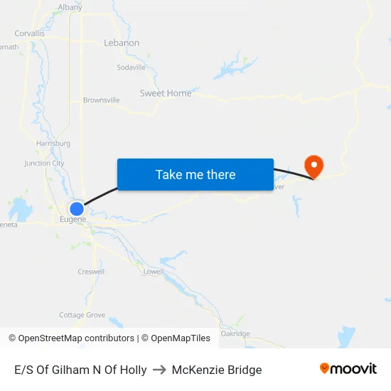 E/S Of Gilham N Of Holly to McKenzie Bridge map