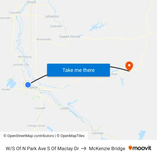 W/S Of N Park Ave S Of Maclay Dr to McKenzie Bridge map