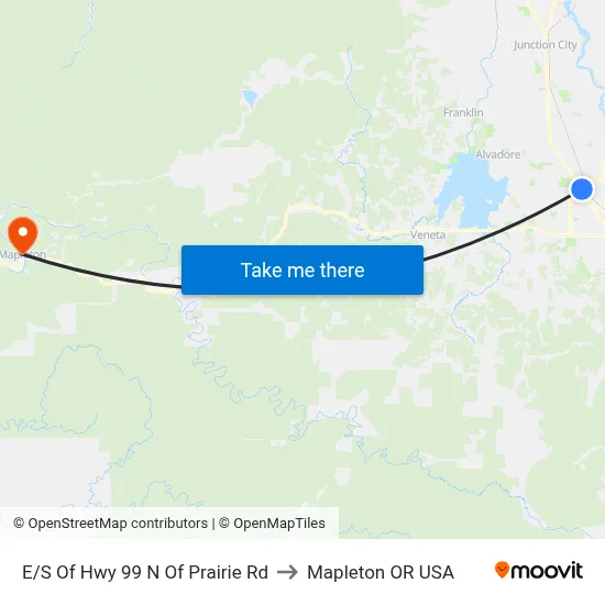 E/S Of Hwy 99 N Of Prairie Rd to Mapleton OR USA map