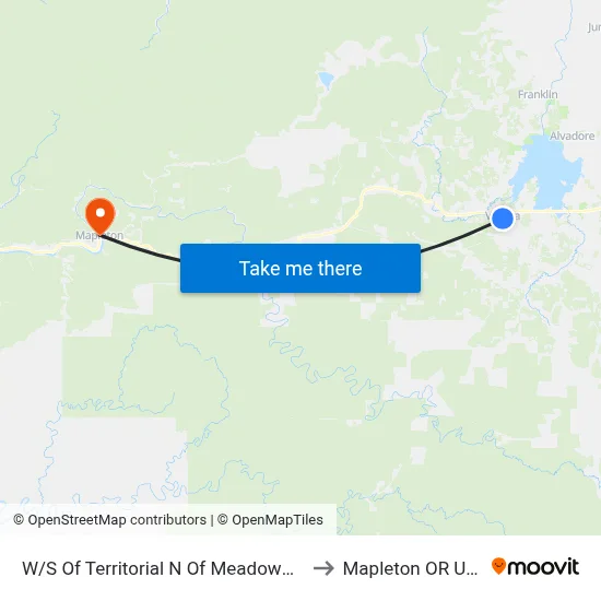W/S Of Territorial N Of Meadowdale to Mapleton OR USA map