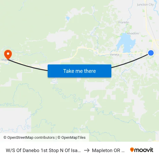 W/S Of Danebo 1st Stop N Of Isabelle to Mapleton OR USA map