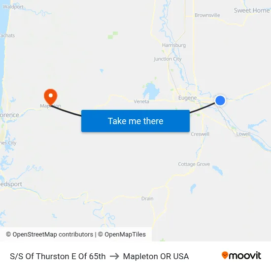 S/S Of Thurston E Of 65th to Mapleton OR USA map