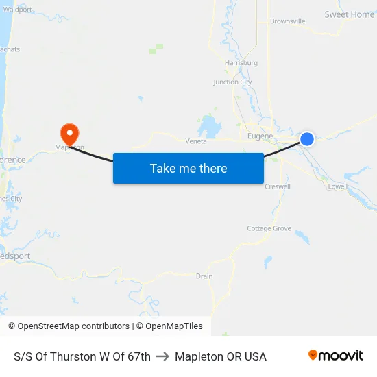 S/S Of Thurston W Of 67th to Mapleton OR USA map