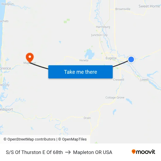 S/S Of Thurston E Of 68th to Mapleton OR USA map
