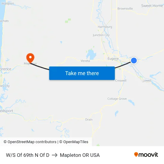 W/S Of 69th N Of D to Mapleton OR USA map
