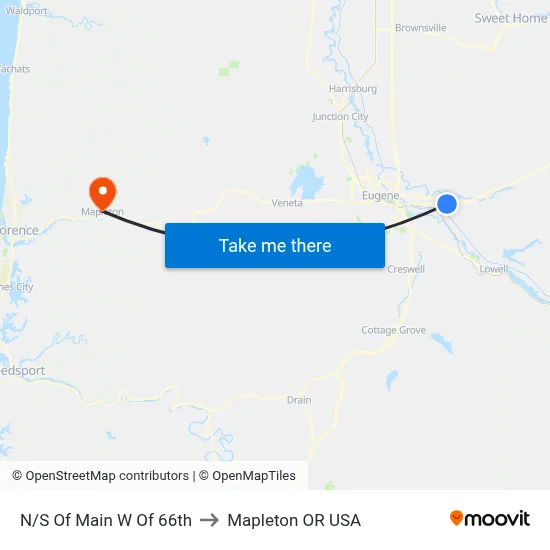 N/S Of Main W Of 66th to Mapleton OR USA map