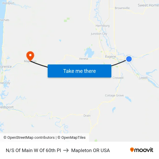 N/S Of Main W Of 60th Pl to Mapleton OR USA map