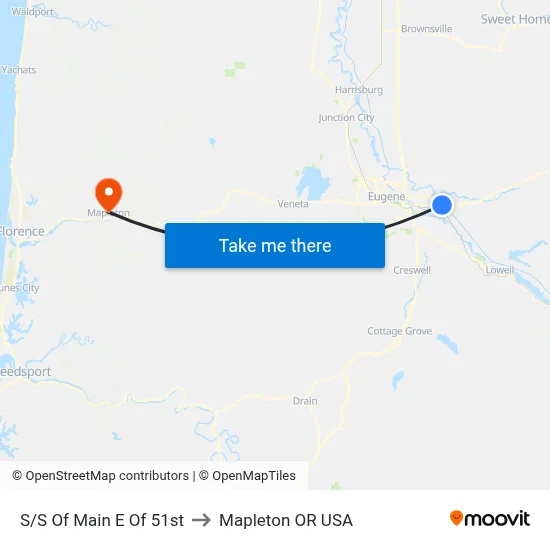 S/S Of Main E Of 51st to Mapleton OR USA map