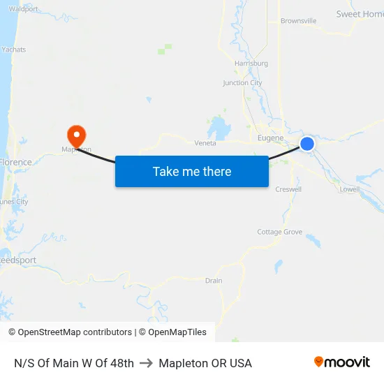 N/S Of Main W Of 48th to Mapleton OR USA map