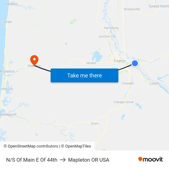 N/S Of Main E Of 44th to Mapleton OR USA map