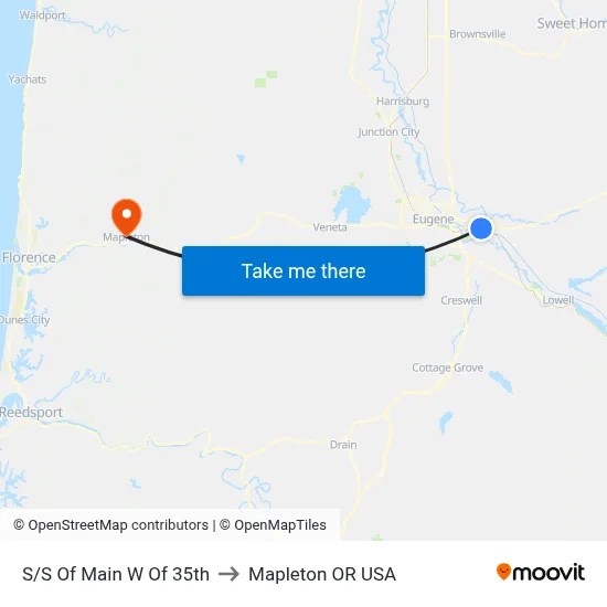 S/S Of Main W Of 35th to Mapleton OR USA map