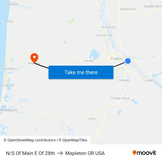 N/S Of Main E Of 28th to Mapleton OR USA map