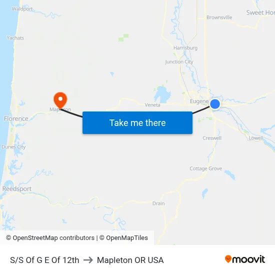 S/S Of G E Of 12th to Mapleton OR USA map