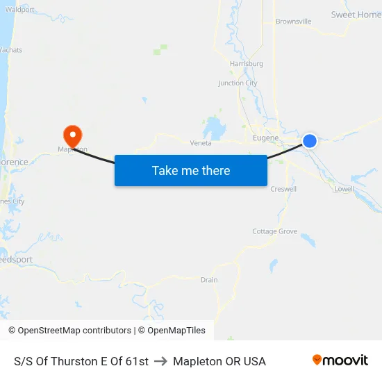 S/S Of Thurston E Of 61st to Mapleton OR USA map