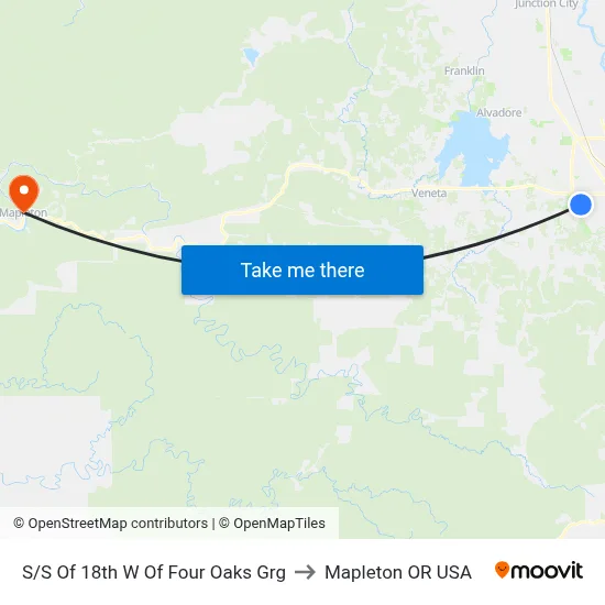 S/S Of 18th W Of Four Oaks Grg to Mapleton OR USA map