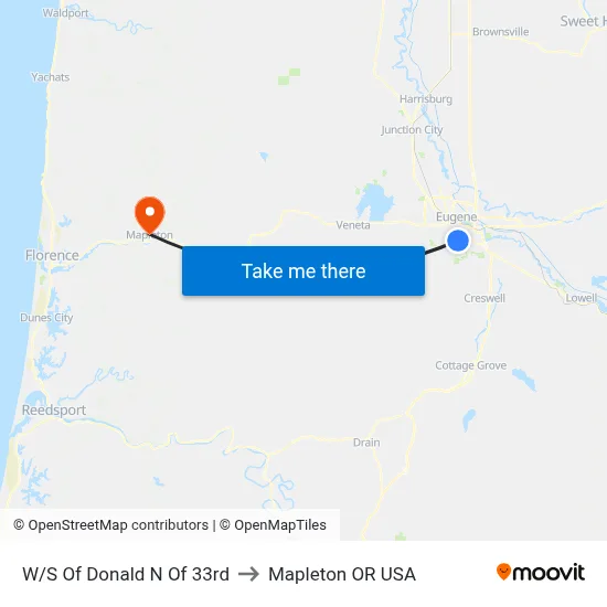 W/S Of Donald N Of 33rd to Mapleton OR USA map