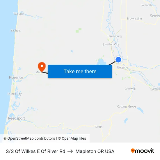 S/S Of Wilkes E Of River Rd to Mapleton OR USA map