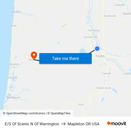 E/S Of Scenic N Of Warrington to Mapleton OR USA map
