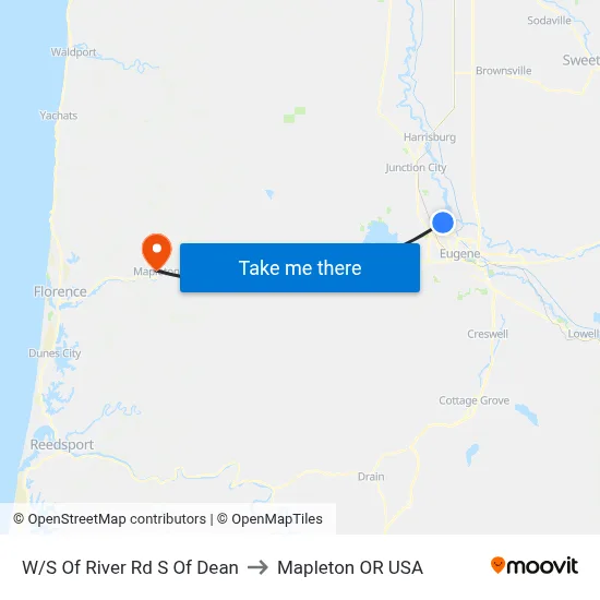 W/S Of River Rd S Of Dean to Mapleton OR USA map