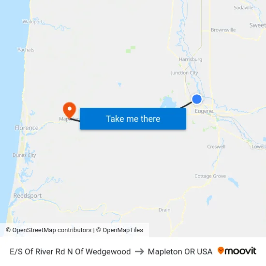 E/S Of River Rd N Of Wedgewood to Mapleton OR USA map