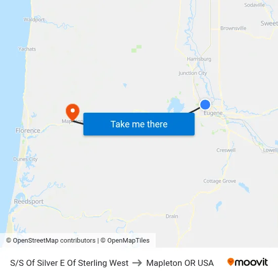 S/S Of Silver E Of Sterling West to Mapleton OR USA map