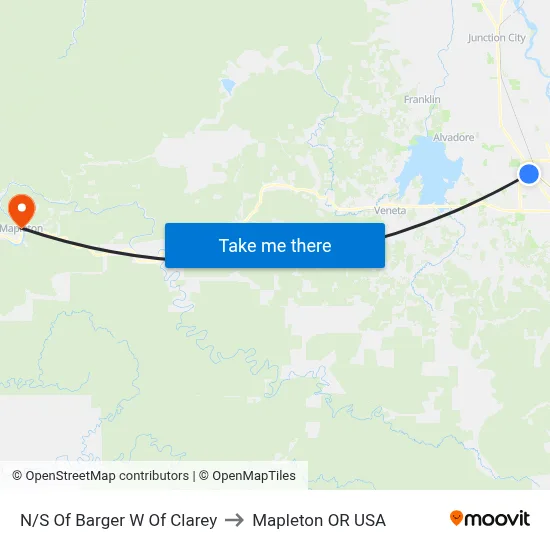 N/S Of Barger W Of Clarey to Mapleton OR USA map