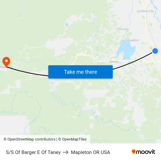 S/S Of Barger E Of Taney to Mapleton OR USA map