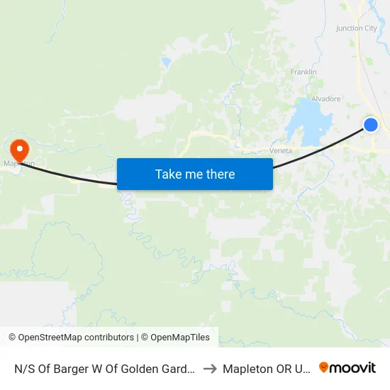 N/S Of Barger W Of Golden Gardens to Mapleton OR USA map