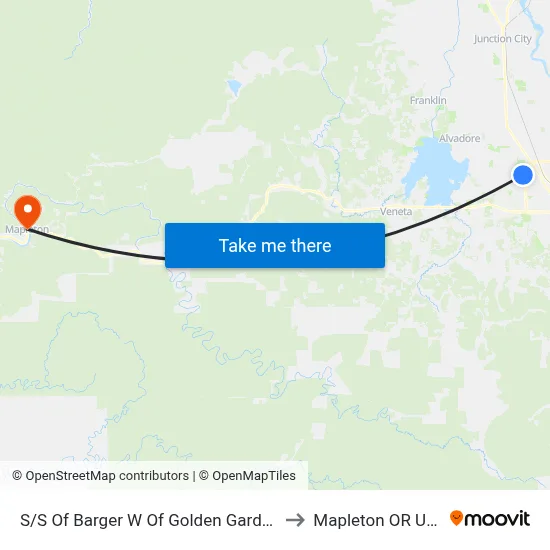 S/S Of Barger W Of Golden Gardens to Mapleton OR USA map