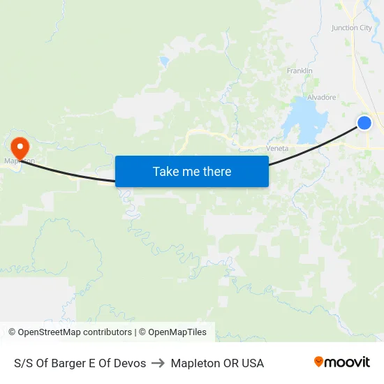 S/S Of Barger E Of Devos to Mapleton OR USA map