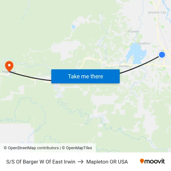 S/S Of Barger W Of East Irwin to Mapleton OR USA map