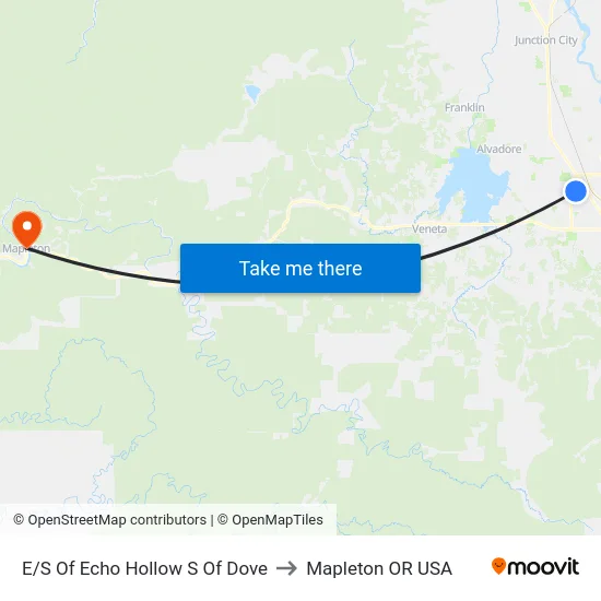 E/S Of Echo Hollow S Of Dove to Mapleton OR USA map
