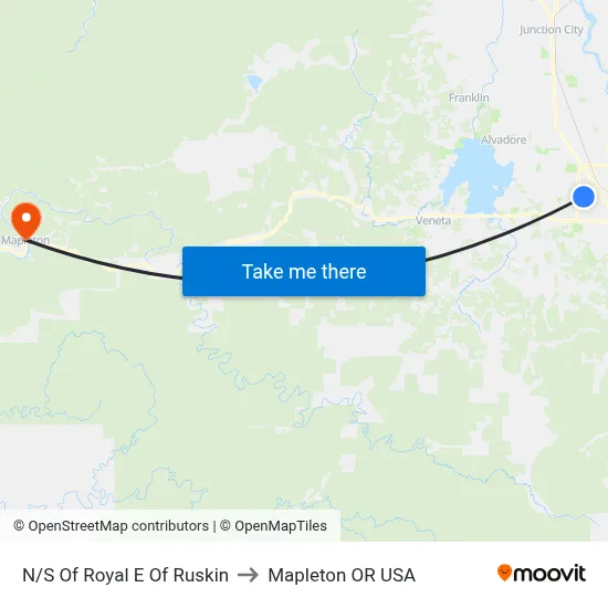 N/S Of Royal E Of Ruskin to Mapleton OR USA map