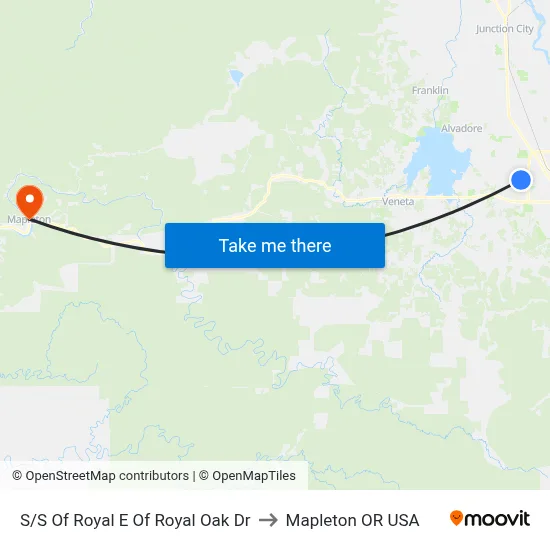 S/S Of Royal E Of Royal Oak Dr to Mapleton OR USA map