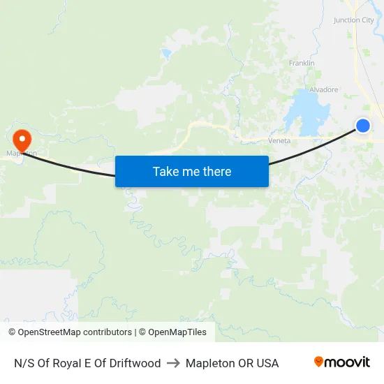 N/S Of Royal E Of Driftwood to Mapleton OR USA map