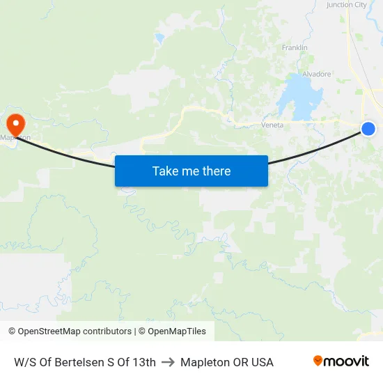W/S Of Bertelsen S Of 13th to Mapleton OR USA map