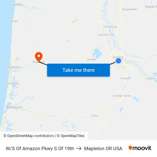 W/S Of Amazon Pkwy S Of 19th to Mapleton OR USA map