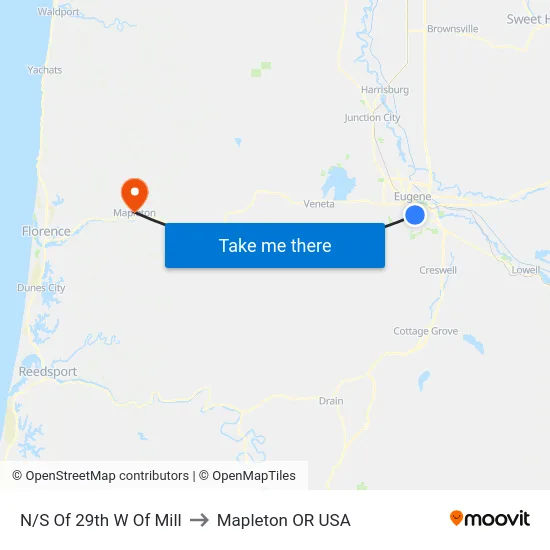 N/S Of 29th W Of Mill to Mapleton OR USA map