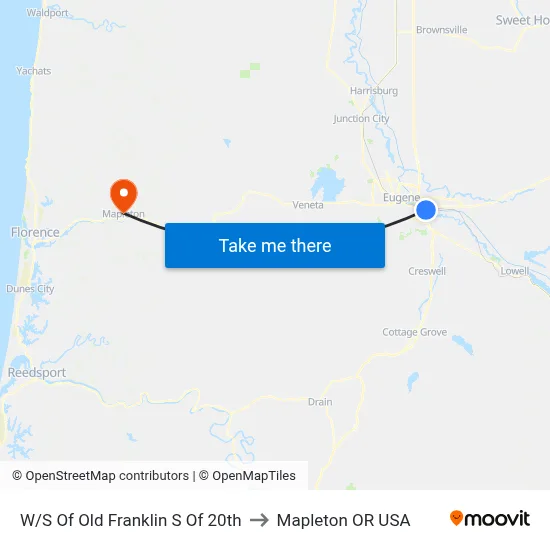 W/S Of Old Franklin S Of 20th to Mapleton OR USA map